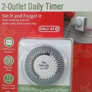 4 TIMERS 24 Hour Brand New Sealed Programmable Indoor Energy Saver Dual Outlets